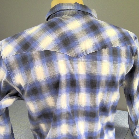Vintage Outback Rider Western Pearl Snap Shirt Check Large - Picture 3 of 7
